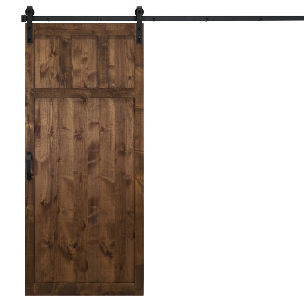 Craftsman Solid Panel Wood Slab Interior Barn Door by Dogberry Collections