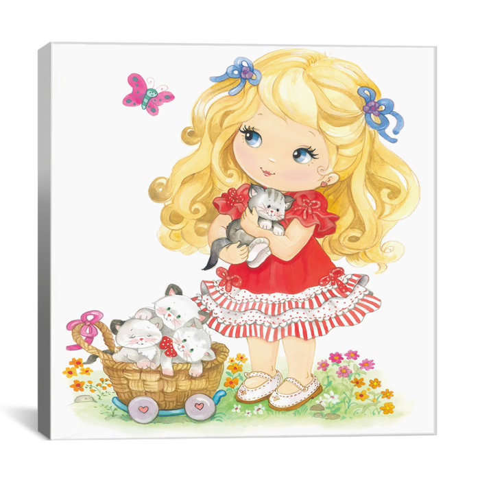 Harriet Bee Little Blond Girl Holding Kitten By Alfredo Painting