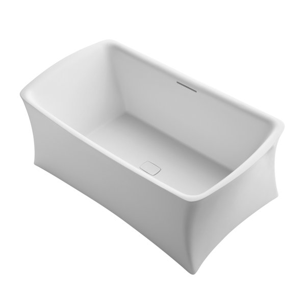Aliento Meadow Freestanding Bath with Center Toe-Tap Drain by Kohler