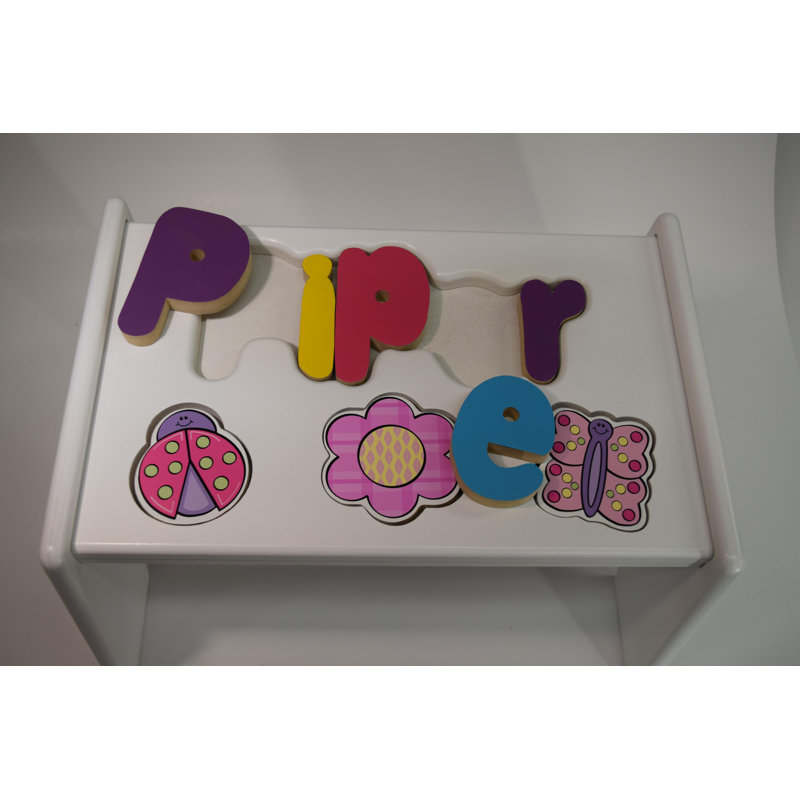personalized child puzzle step stool