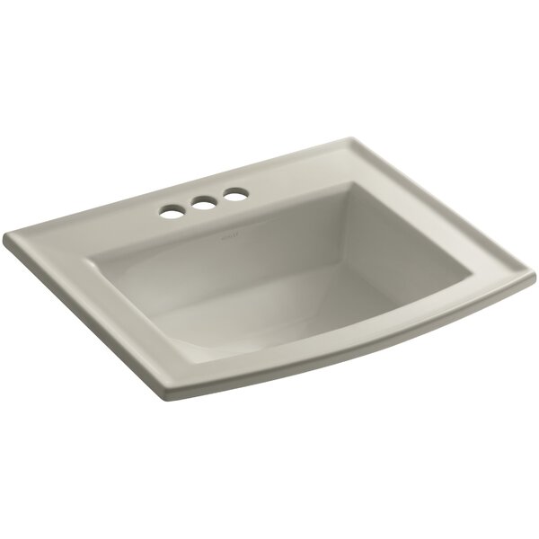 Archer Vitreous China Rectangular Drop-In Bathroom Sink with Overflow by Kohler