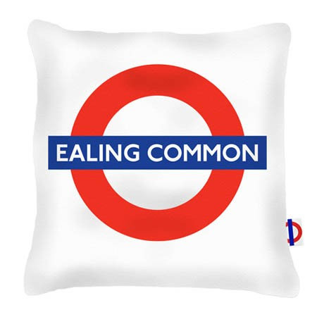 Gulf Breeze Ealing Common Tube Station Cushion with Filling London Transport