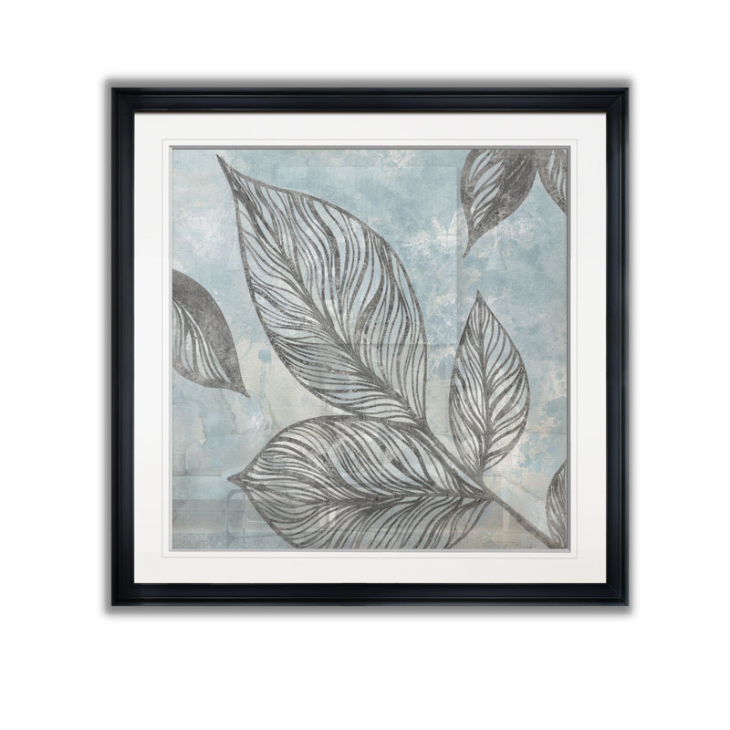 Soft Silhouette Leaves Acrylic Painting Print On Wrapped Canvas