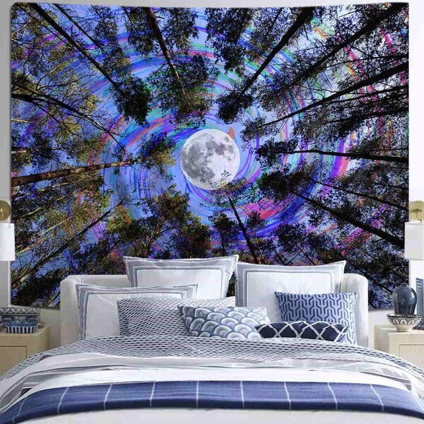 Forest Trees Ocean View Hippie Tapestry Wall Hanging Rug Room Decor Tapestries