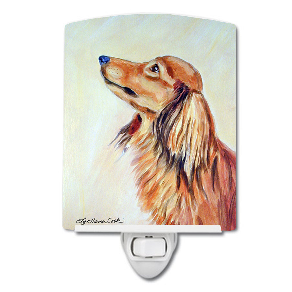 Caroline S Treasures Long Haired Dachshund Ceramic Night Light