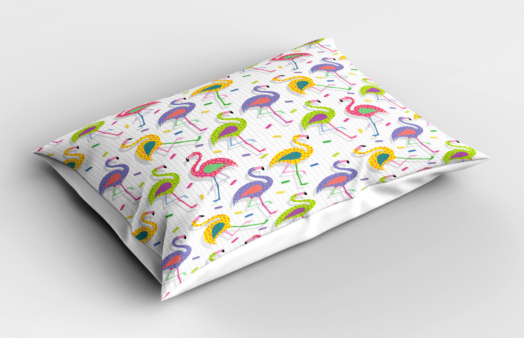 East Urban Home Ambesonne Flamingo Pillow Sham Colourful Retro