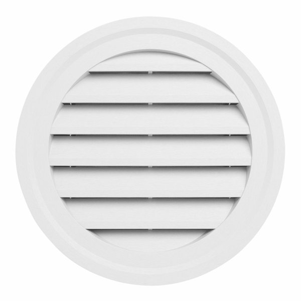 18 x 18 Plastic Round Louver Gable Vent by Ply Gem