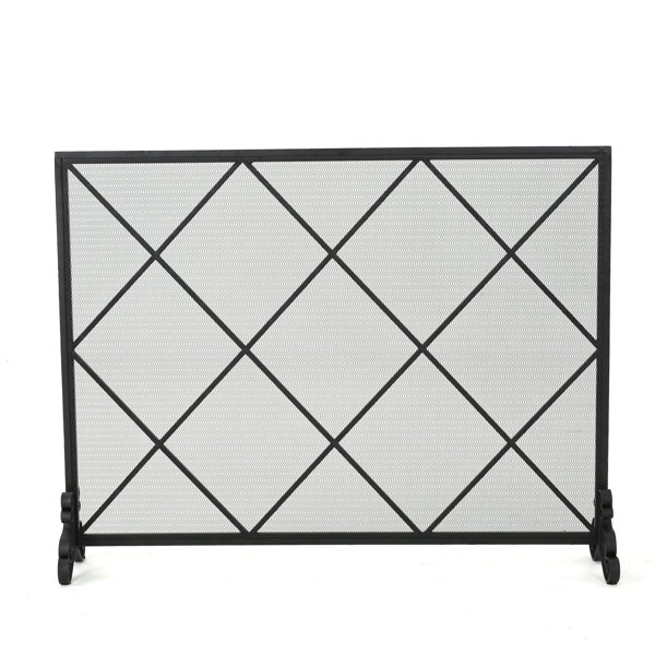 Tepper Single Panel Iron Fireplace Screen by Fleur De Lis Living