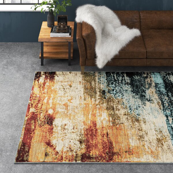 My Daily Autumn Tree Painting Area Rug 4 x 6 Feet Living Room Bedroom Kitchen Decorative Unique Lightweight Printed Rugs 