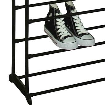 Home Organization Supplies Sunbeam Free Standing 50 Pair 10 Tier Tower Metal Shoe Storage Rack Black Proflow Cl