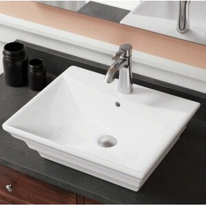 Porcelain Rectangular Vessel Bathroom Sink