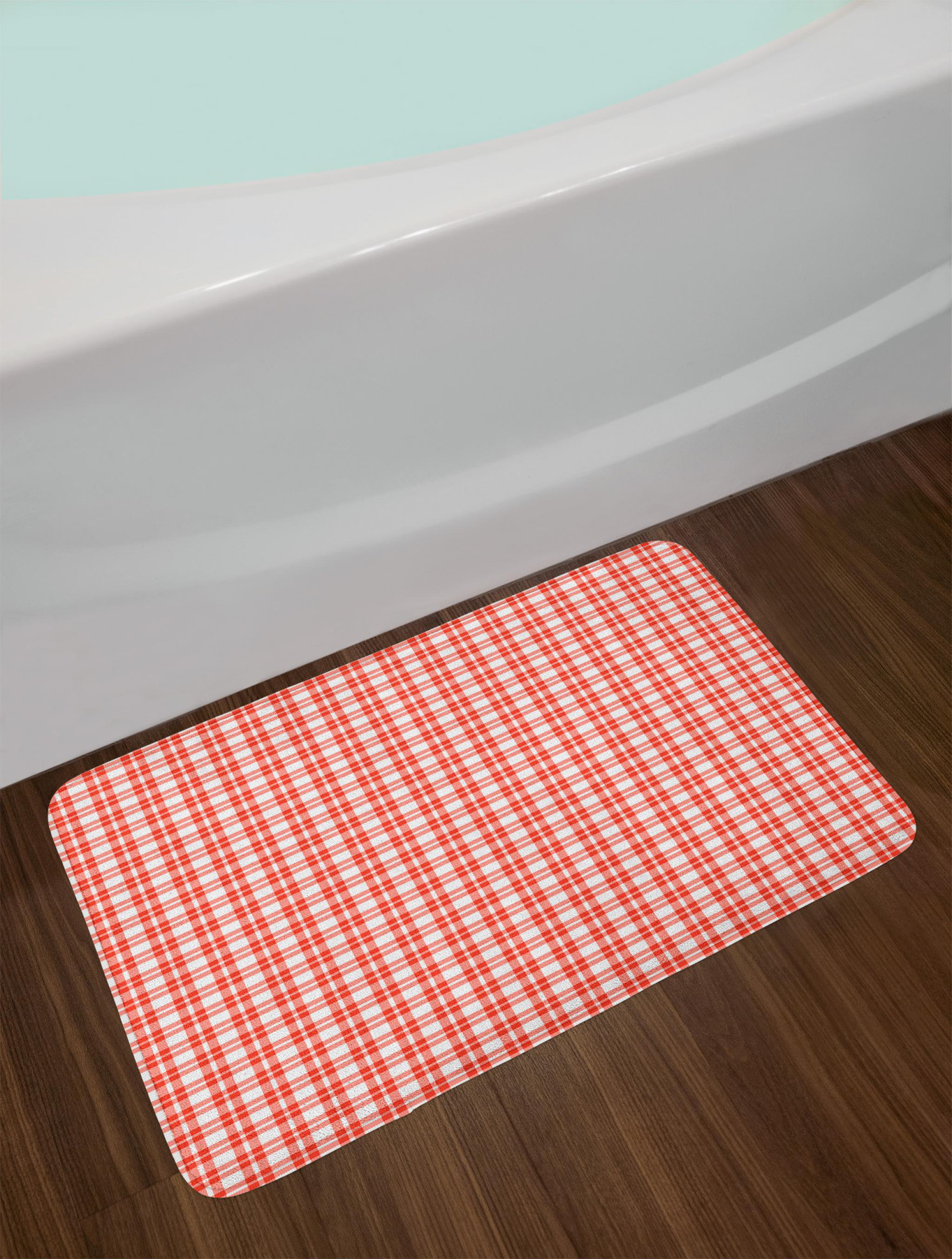 East Urban Home Colored Plaid Bath Rug Wayfair