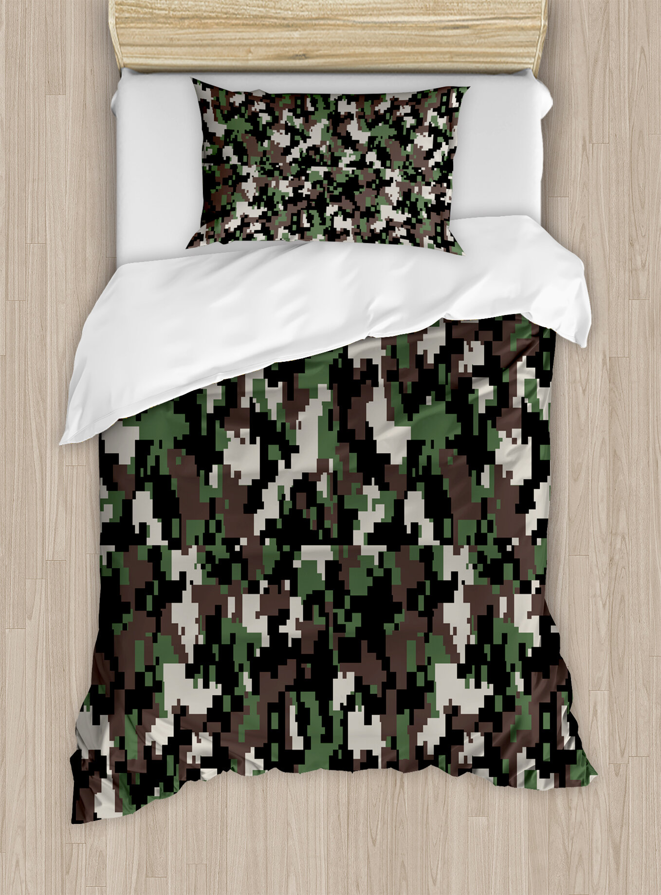 East Urban Home Camo Pixelated Pattern Digital Effect Modern