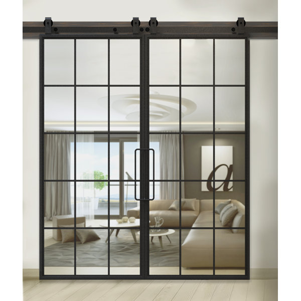 Mountain Glass Interior Barn Door by Rustica Hardware