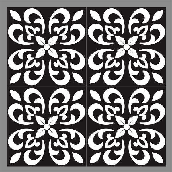 Gallery 8 x 8 Ceramic Field Tile Pamplona Black by Mulia Tile