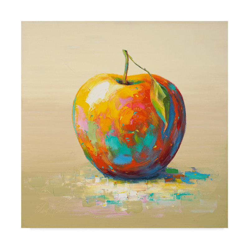 Trademark Art Painted Apple Acrylic Painting Print On Wrapped