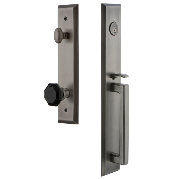 5th Avenue Single Cylinder Handleset with D Grip and Lyon Knob by Grandeur