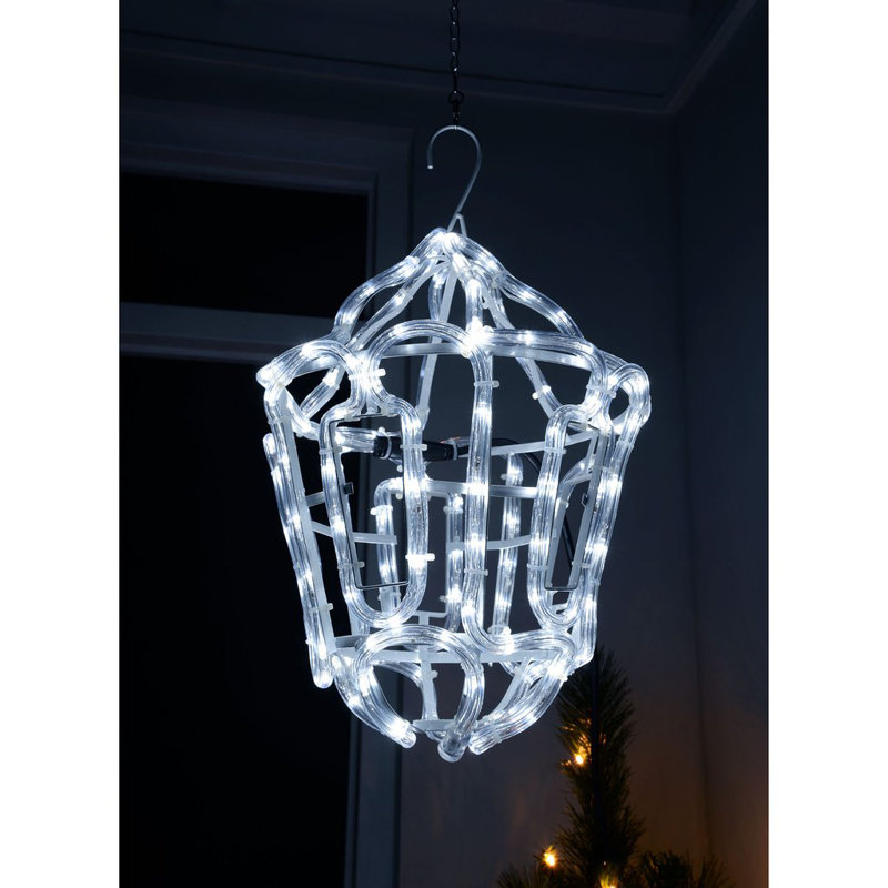 The Seasonal Aisle Christmas Hanging Lantern Outdoor Garden Wall LED 24 Rope Lighted Display