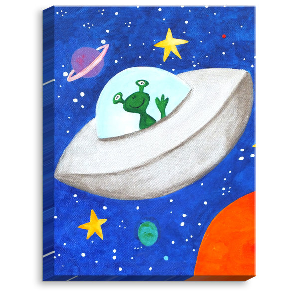 Dianochedesigns Flying Saucer By Njoy Art Painting Print On Wrapped Canvas Wayfair