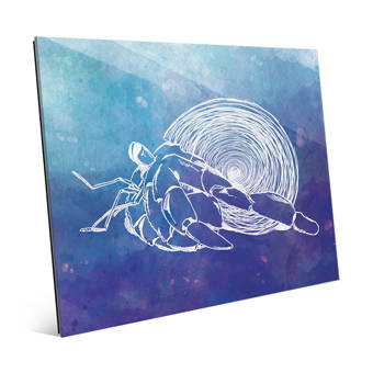 Click Wall Art Centered Hermit Crab In Color Nautical Painting