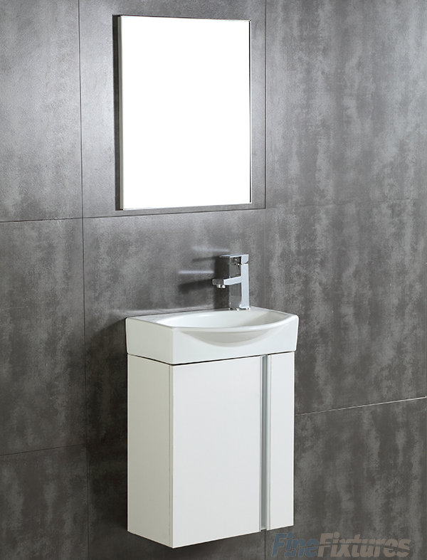 Orren Ellis Rafferty 16 34 Wall Mounted Single Bathroom Vanity Set With Mirror Reviews Wayfair