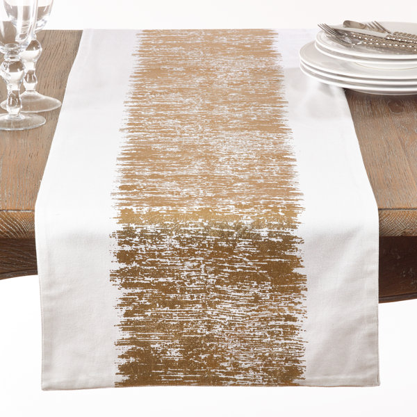 Sedgwick Cotton Metallic Banded Design Table Runner by Mercer41