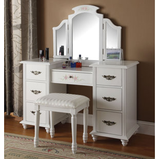 Makeup Vanity Sets With Lights Wayfair Makeup Vanity Set With Mirror