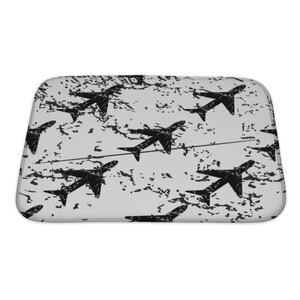 Aircraft Plane Pattern, Grunge Image Bath Rug