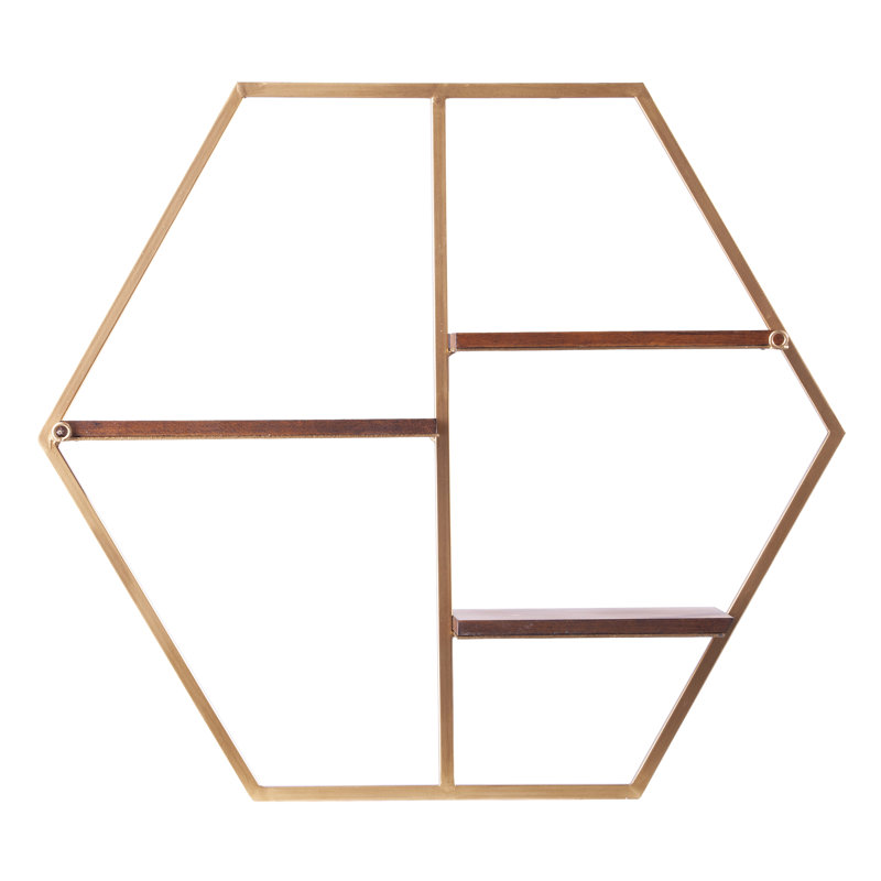 Brayden Studio Gribble Hexagon Decorative Wall Shelf Wayfair Gribble Hexagon Decorative Wall Shelf