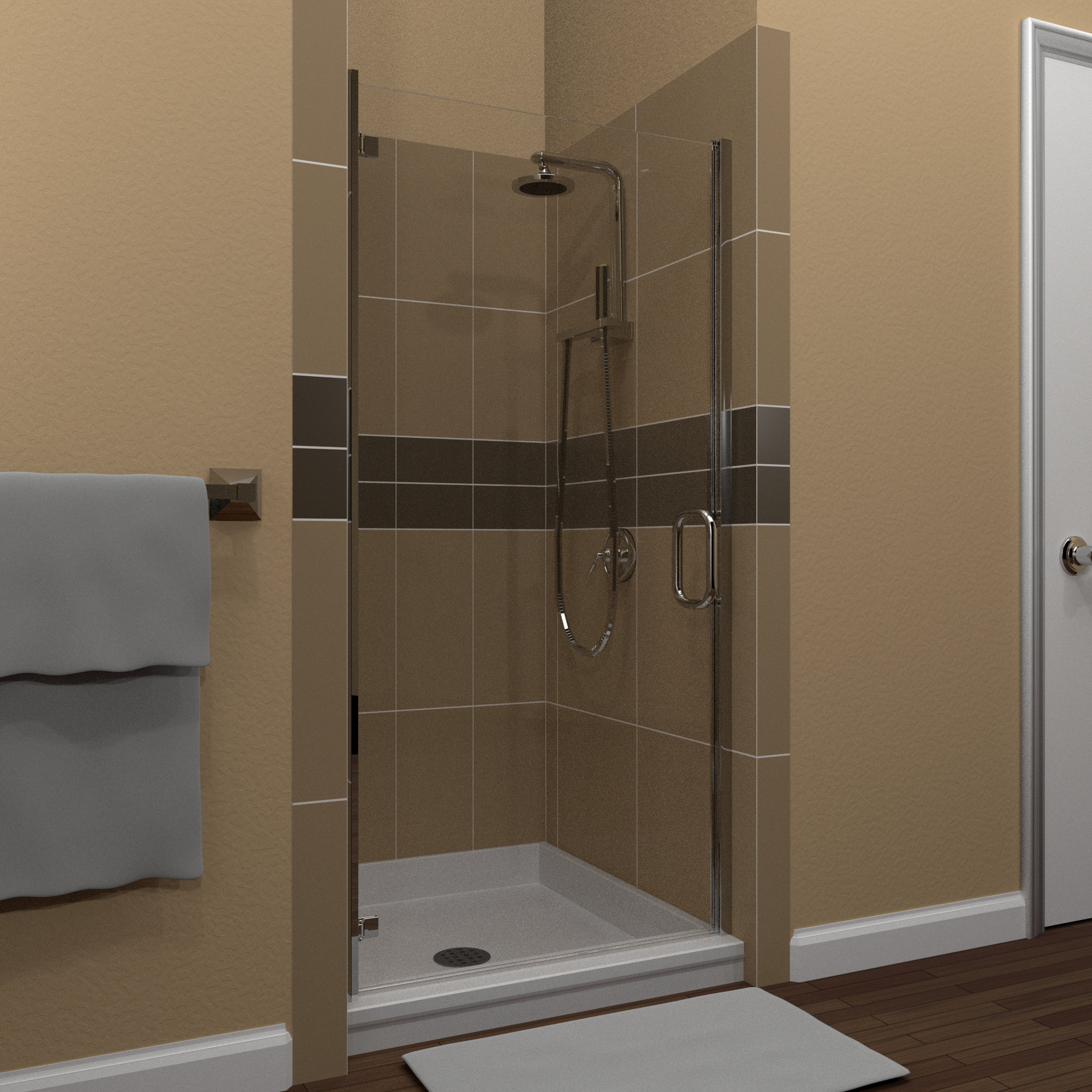 Arizona Shower Door Mp Swinging 33 X 67 Hinged Semi Frameless
