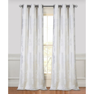 Lewellen Floral Room Darkening Grommet Curtain Panels (Set of 2)