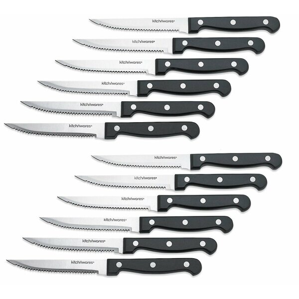 Superior Stainless Steel Steak Knife (Set of 12) by Kitch N' Wares