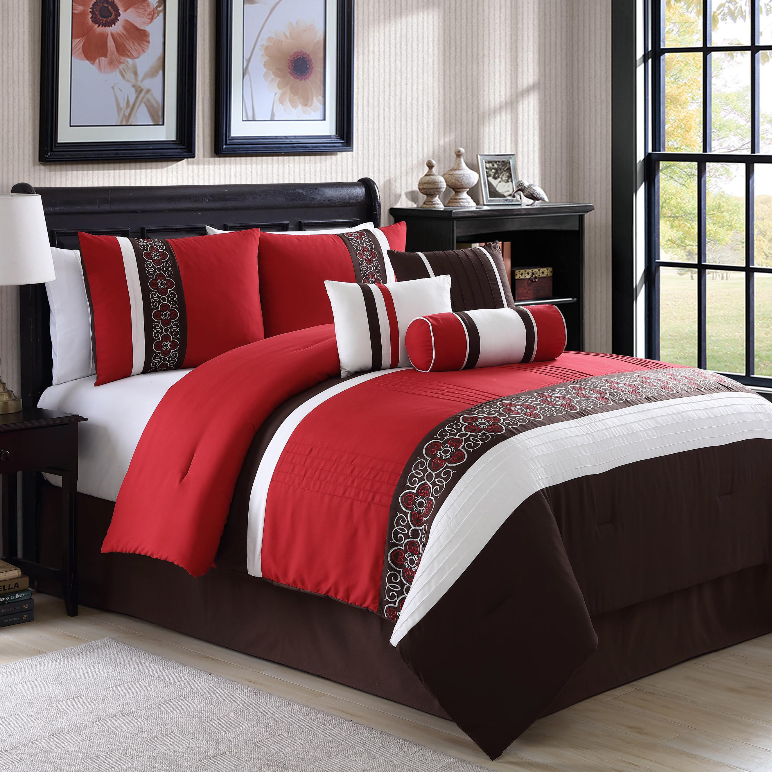ElightHome Amberlyn Embroidered 7 Piece Comforter Set & Reviews Wayfair