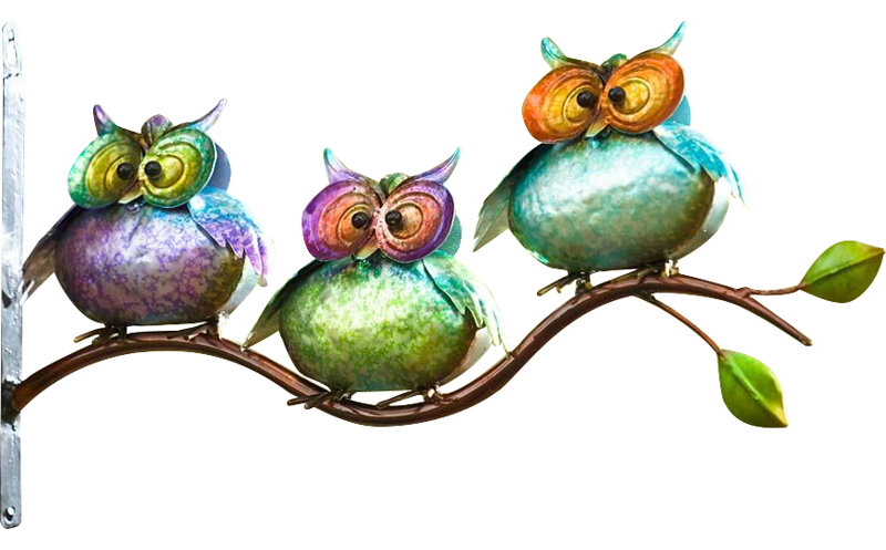 Plow Hearth 3 Metal Owls On Branch Wall Decor Reviews Wayfair