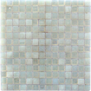 LEED Amber 0.75″ x 0.75″ Glass Mosaic Tile in Pearl White