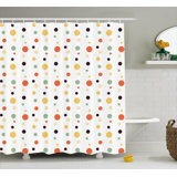 Thelma Modern Retro 60s 70s Vintage Geometrical Circles Dots Points Ombre Image Single Shower Curtain Allmodern