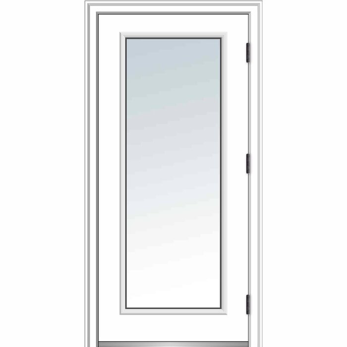 Clear Glass Primed Fiberglass Prehung Front Entry Door