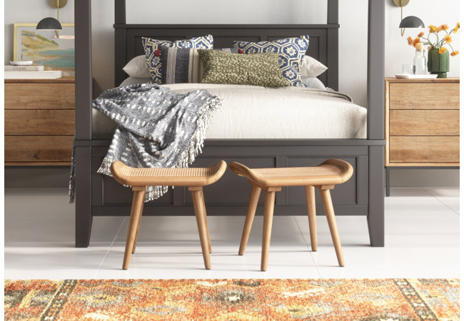 runner in front of bed