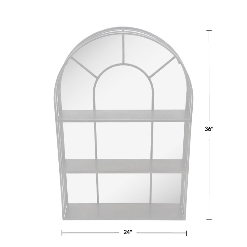 Gracie Oaks Co Callaway Arch Mirror With Shelves Wayfair