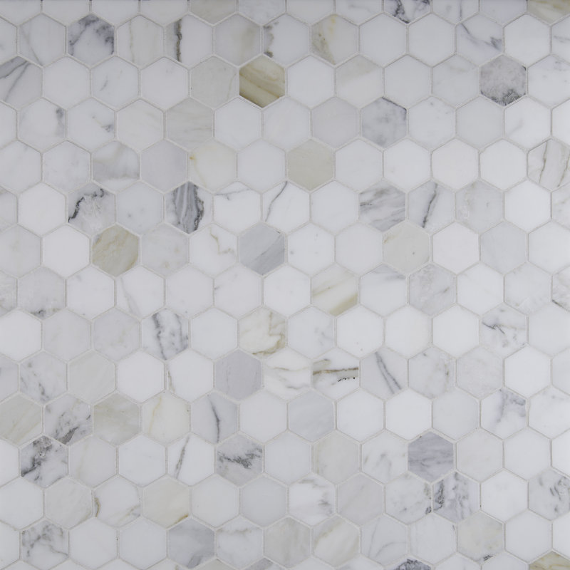 Msi Calacatta 2 X 2 Marble Mosaic Tile Wayfair