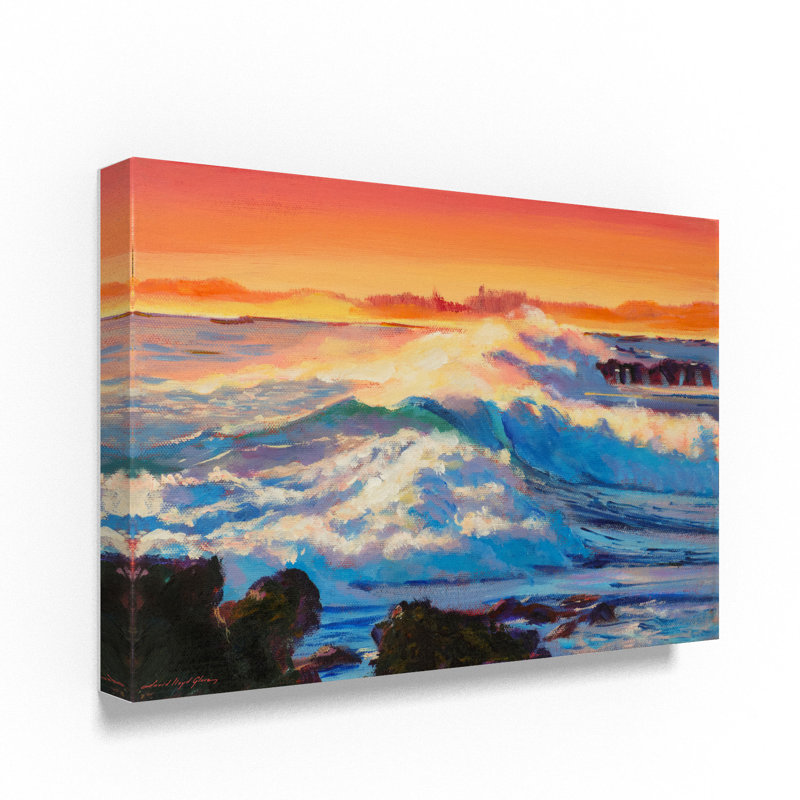Trademark Art A Rolling Ocean Surf Acrylic Painting Print On