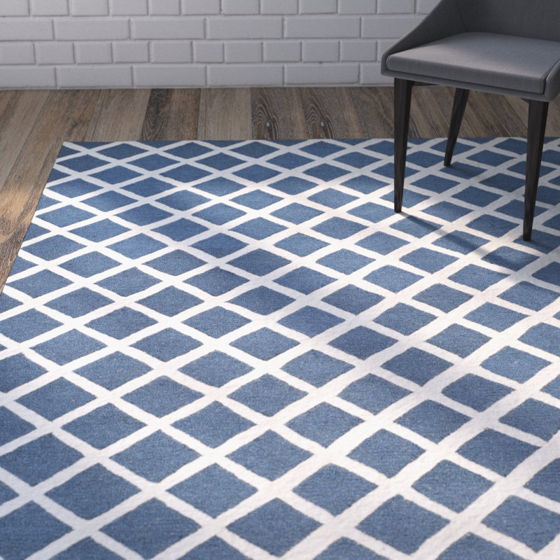 Martins Wool Navy Blue Ivory Area Rug Martins Wool Navy Blue Ivory Area Rug