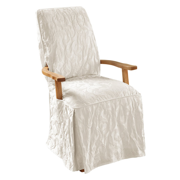 Matelasse Damask T-Cushion Armchair Slipcover By Sure Fit Wonderful