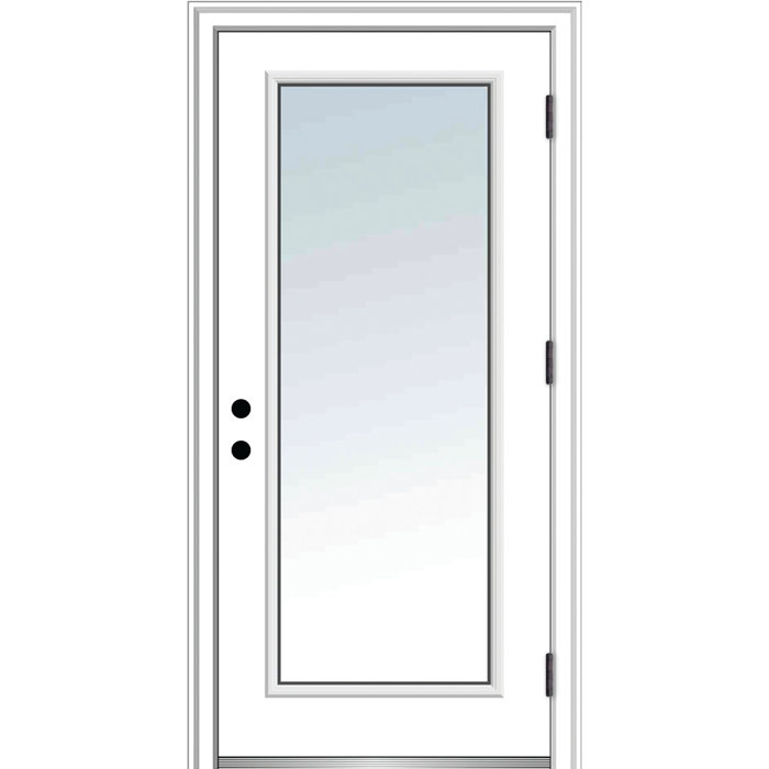 Clear Glass Primed Fiberglass Prehung Front Entry Door