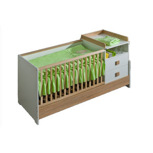 Marsyla Compact Kid's Bed 3-in-1 Convertible Crib with Mattress
