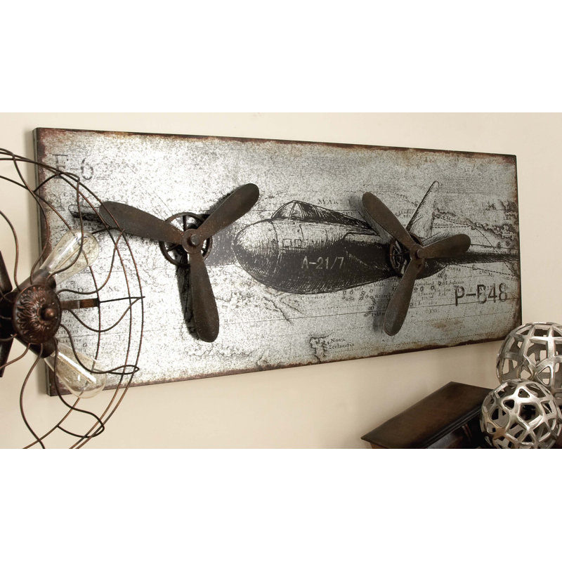 Cole Grey Metal Airplane Plaque Wall Décor Reviews Wayfair Metal Airplane Plaque Wall Décor