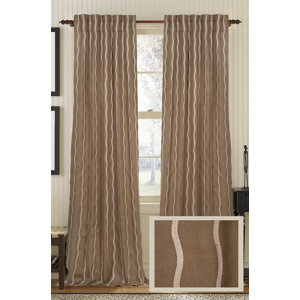 Infinite Striped Semi-Sheer Rod Pocket Single Curtain Panel