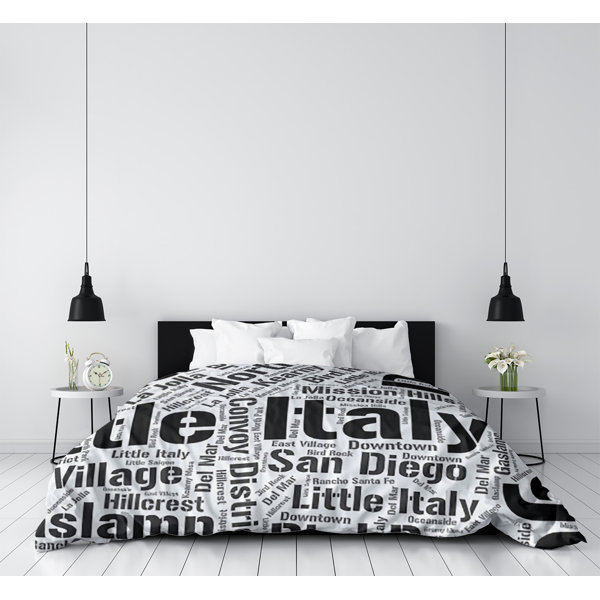 San Diego California Districts Single Reversible Duvet Cover