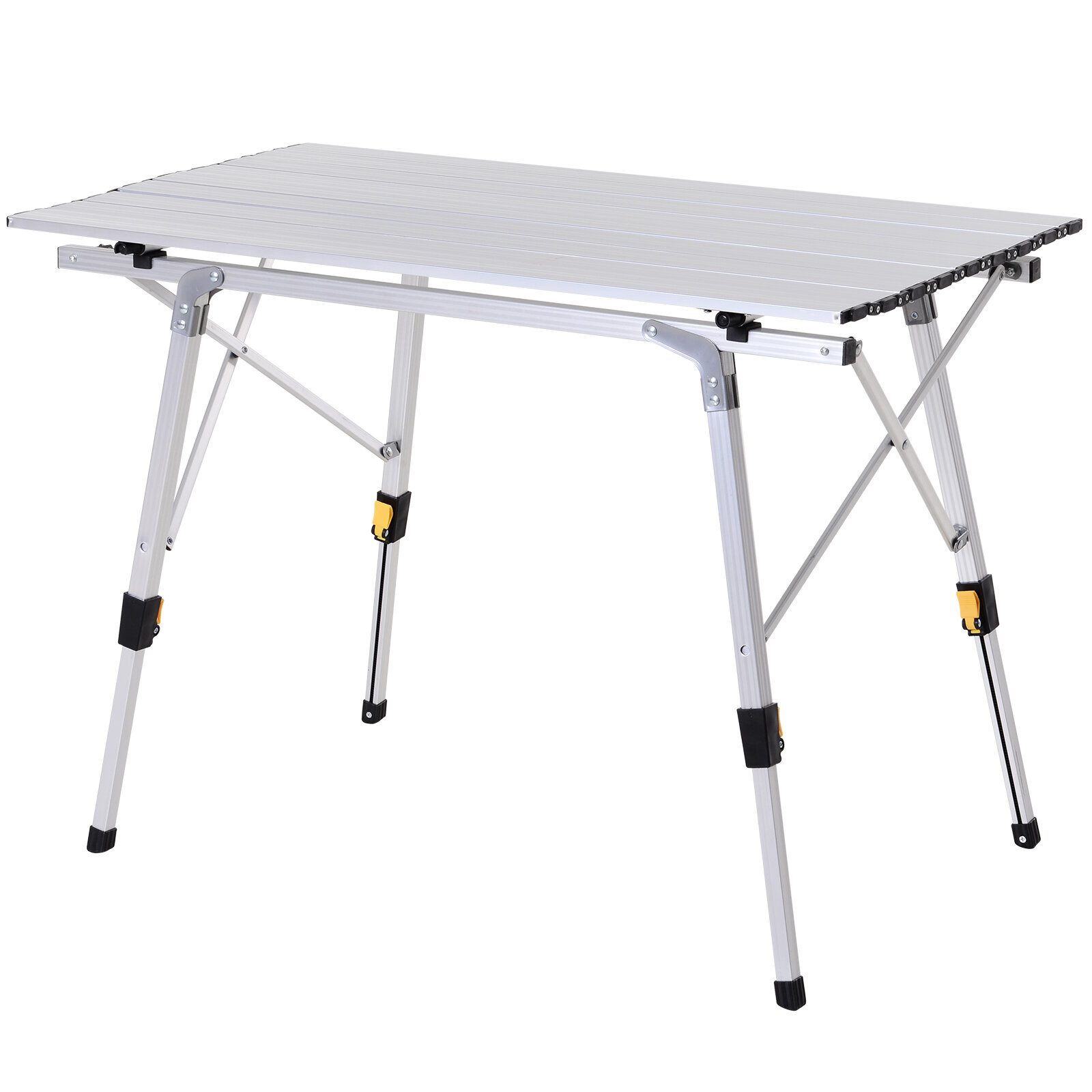 Outsunny Portable Roll Up Metal 36 Rectangular Folding Table