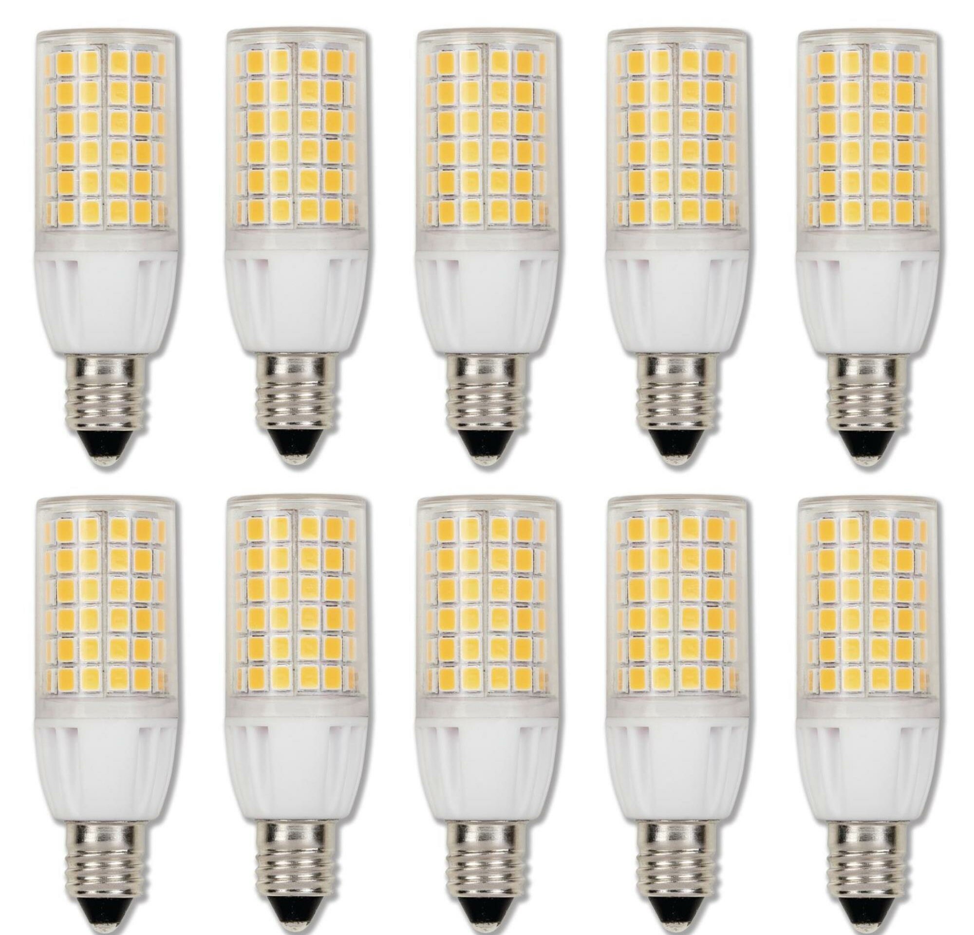 Mini Candelabra Base 75WHalogen Bulbs Equivalent 7W Pack of 2 Dimmable E11 LED Bulb Light 7 AC110V 120V 130V 3000K Warm White for Chandeliers Ceiling Fan Light 